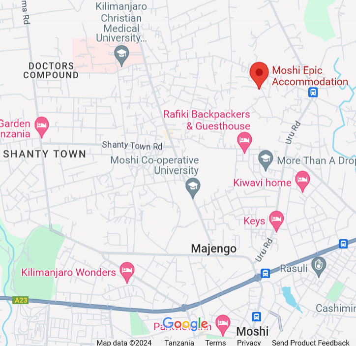 location of Moshi Epic Accommodation